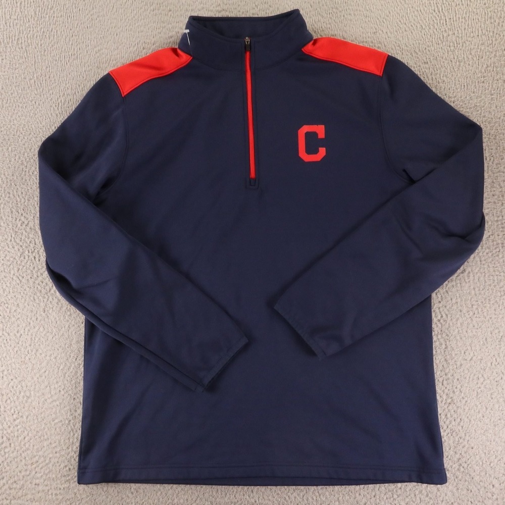 Cleveland Guardians Pullover Men L Blue MLB Genuine Merchandise 1/4 Zip
